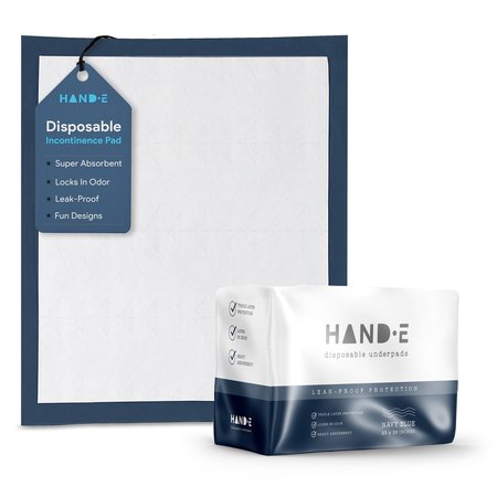 HAND-E Navy Blue Underpads 17 x 24 10 Pack  Highly Absorbent 10PK HND-82127